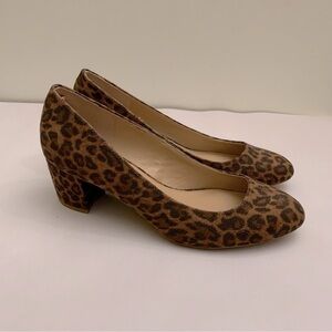 Joe Fresh Caroline Leopard Print Short Block Heel Shoe